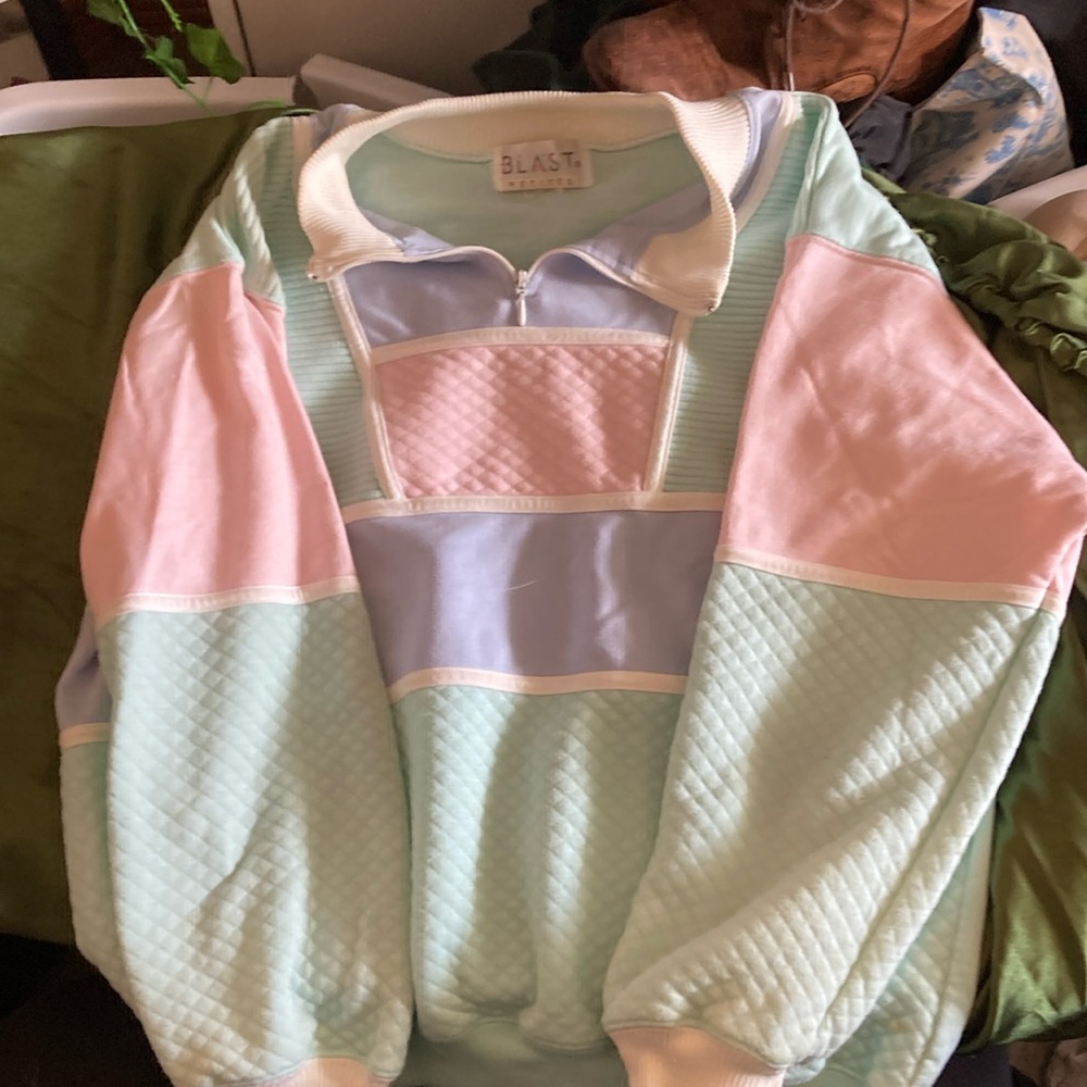 Vintage 80s Pastel Colorblock Sweatshirt